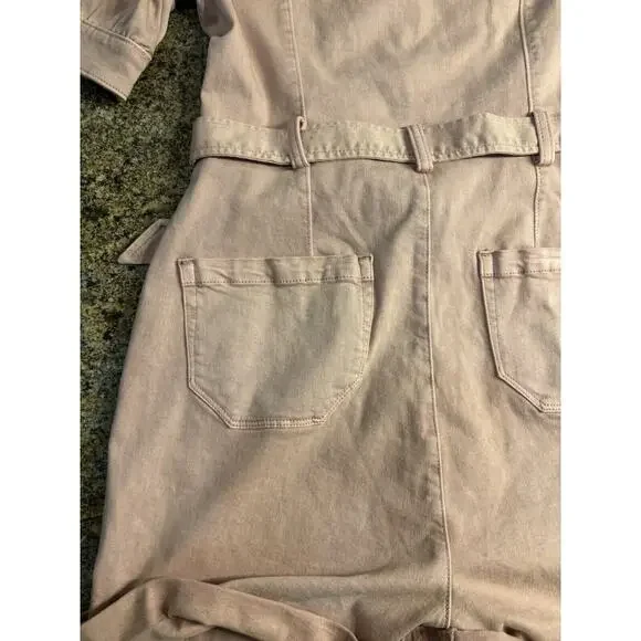 Paige Mayslie Jumpsuit in Vintage Rouge Glow Pink Short Sleeve Sz‎ 8 - Picture 14 of 16